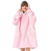 imageAmerican Trends Wearable Blanket Hoodie Oversized Sherpa Warm Hoodie Blanket Thick Sweatshirt Gift for Women Men GirlsPink