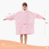 imageAmerican Trends Wearable Blanket Hoodie Oversized Sherpa Warm Hoodie Blanket Thick Sweatshirt Gift for Women Men GirlsPink