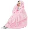imageAmerican Trends Wearable Blanket Hoodie Oversized Sherpa Warm Hoodie Blanket Thick Sweatshirt Gift for Women Men GirlsPink