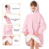 imageAmerican Trends Wearable Blanket Hoodie Oversized Sherpa Warm Hoodie Blanket Thick Sweatshirt Gift for Women Men GirlsPink