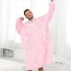 imageAmerican Trends Wearable Blanket Hoodie Oversized Sherpa Warm Hoodie Blanket Thick Sweatshirt Gift for Women Men GirlsPink