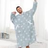 imageAmerican Trends Wearable Blanket Hoodie Oversized Sherpa Warm Hoodie Blanket Thick Sweatshirt Gift for Women Men GirlsPrintedstars