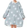 imageAmerican Trends Wearable Blanket Hoodie Oversized Sherpa Warm Hoodie Blanket Thick Sweatshirt Gift for Women Men GirlsPrintedstars