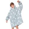 imageAmerican Trends Wearable Blanket Hoodie Oversized Sherpa Warm Hoodie Blanket Thick Sweatshirt Gift for Women Men GirlsPrintedstars
