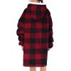 imageAmerican Trends Wearable Blanket Hoodie Oversized Sherpa Warm Hoodie Blanket Thick Sweatshirt Gift for Women Men GirlsRed and Black Plaid