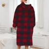 imageAmerican Trends Wearable Blanket Hoodie Oversized Sherpa Warm Hoodie Blanket Thick Sweatshirt Gift for Women Men GirlsRed and Black Plaid