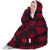 imageAmerican Trends Wearable Blanket Hoodie Oversized Sherpa Warm Hoodie Blanket Thick Sweatshirt Gift for Women Men GirlsRed and Black Plaid