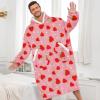 imageAmerican Trends Wearable Blanket Hoodie Oversized Sherpa Warm Hoodie Blanket Thick Sweatshirt Gift for Women Men GirlsSweet Strawberry