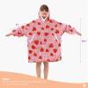 imageAmerican Trends Wearable Blanket Hoodie Oversized Sherpa Warm Hoodie Blanket Thick Sweatshirt Gift for Women Men GirlsSweet Strawberry