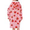 imageAmerican Trends Wearable Blanket Hoodie Oversized Sherpa Warm Hoodie Blanket Thick Sweatshirt Gift for Women Men GirlsSweet Strawberry