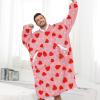 imageAmerican Trends Wearable Blanket Hoodie Oversized Sherpa Warm Hoodie Blanket Thick Sweatshirt Gift for Women Men GirlsSweet Strawberry
