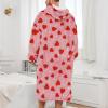 imageAmerican Trends Wearable Blanket Hoodie Oversized Sherpa Warm Hoodie Blanket Thick Sweatshirt Gift for Women Men GirlsSweet Strawberry