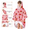 imageAmerican Trends Wearable Blanket Hoodie Oversized Sherpa Warm Hoodie Blanket Thick Sweatshirt Gift for Women Men GirlsSweet Strawberry