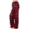 imageAmerican Trends Womens Plush Pajama Pants Soft Fuzzy Pajama Bottoms for Women Cozy Pj Fleece Lounge PantsB Red Black Grid