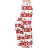 imageAmerican Trends Womens Plush Pajama Pants Soft Fuzzy Pajama Bottoms for Women Cozy Pj Fleece Lounge PantsB Red Christmas