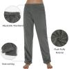 imageAmerican Trends Womens Plush Pajama Pants Soft Fuzzy Pajama Bottoms for Women Cozy Pj Fleece Lounge PantsC Black