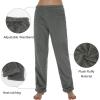 imageAmerican Trends Womens Plush Pajama Pants Soft Fuzzy Pajama Bottoms for Women Cozy Pj Fleece Lounge PantsC Light Grey