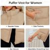 imageAmerican Trends Womens Puffer Vest Sleeveless Puffy Vests for Women Collar Jacket Zipper Coat with PocketsArmy Green