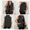 imageAmerican Trends Womens Puffer Vest Sleeveless Puffy Vests for Women Collar Jacket Zipper Coat with PocketsArmy Green