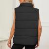 imageAmerican Trends Womens Puffer Vest Sleeveless Puffy Vests for Women Collar Jacket Zipper Coat with PocketsBlack