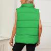 imageAmerican Trends Womens Puffer Vest Sleeveless Puffy Vests for Women Collar Jacket Zipper Coat with PocketsGreen