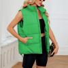 imageAmerican Trends Womens Puffer Vest Sleeveless Puffy Vests for Women Collar Jacket Zipper Coat with PocketsGreen