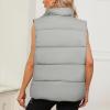 imageAmerican Trends Womens Puffer Vest Sleeveless Puffy Vests for Women Collar Jacket Zipper Coat with PocketsGrey