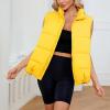 imageAmerican Trends Womens Puffer Vest Sleeveless Puffy Vests for Women Collar Jacket Zipper Coat with PocketsYellow