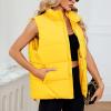 imageAmerican Trends Womens Puffer Vest Sleeveless Puffy Vests for Women Collar Jacket Zipper Coat with PocketsYellow
