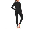 imageAmerican Trends Womens Thermal Underwear Set Long Johns Base Layer Fleece Lined Top and Bottom Thermals Sets LoungewearBlack