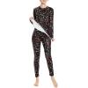 imageAmerican Trends Womens Thermal Underwear Set Long Johns Base Layer Fleece Lined Top and Bottom Thermals Sets LoungewearChristmas