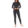 imageAmerican Trends Womens Thermal Underwear Set Long Johns Base Layer Fleece Lined Top and Bottom Thermals Sets LoungewearDark Gray