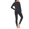 imageAmerican Trends Womens Thermal Underwear Set Long Johns Base Layer Fleece Lined Top and Bottom Thermals Sets LoungewearDark Gray