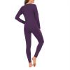 imageAmerican Trends Womens Thermal Underwear Set Long Johns Base Layer Fleece Lined Top and Bottom Thermals Sets LoungewearDeep Purple