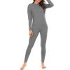 imageAmerican Trends Womens Thermal Underwear Set Long Johns Base Layer Fleece Lined Top and Bottom Thermals Sets LoungewearGray