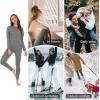 imageAmerican Trends Womens Thermal Underwear Set Long Johns Base Layer Fleece Lined Top and Bottom Thermals Sets LoungewearHot Pink