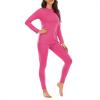 imageAmerican Trends Womens Thermal Underwear Set Long Johns Base Layer Fleece Lined Top and Bottom Thermals Sets LoungewearHot Pink