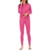imageAmerican Trends Womens Thermal Underwear Set Long Johns Base Layer Fleece Lined Top and Bottom Thermals Sets LoungewearHot Pink