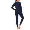 imageAmerican Trends Womens Thermal Underwear Set Long Johns Base Layer Fleece Lined Top and Bottom Thermals Sets LoungewearNavy