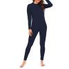 imageAmerican Trends Womens Thermal Underwear Set Long Johns Base Layer Fleece Lined Top and Bottom Thermals Sets LoungewearNavy