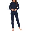 imageAmerican Trends Womens Thermal Underwear Set Long Johns Base Layer Fleece Lined Top and Bottom Thermals Sets LoungewearNavy