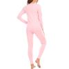 imageAmerican Trends Womens Thermal Underwear Set Long Johns Base Layer Fleece Lined Top and Bottom Thermals Sets LoungewearPink