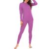 imageAmerican Trends Womens Thermal Underwear Set Long Johns Base Layer Fleece Lined Top and Bottom Thermals Sets LoungewearPurple