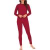 imageAmerican Trends Womens Thermal Underwear Set Long Johns Base Layer Fleece Lined Top and Bottom Thermals Sets LoungewearRed