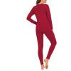 imageAmerican Trends Womens Thermal Underwear Set Long Johns Base Layer Fleece Lined Top and Bottom Thermals Sets LoungewearRed