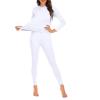 imageAmerican Trends Womens Thermal Underwear Set Long Johns Base Layer Fleece Lined Top and Bottom Thermals Sets LoungewearWhite
