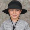 imageKids Sun Hat Fishing Hats for Boys Girls UPF 50 Wide Brim Bucket Hats for Kids Hiking Safari HatBlack