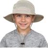 imageKids Sun Hat Fishing Hats for Boys Girls UPF 50 Wide Brim Bucket Hats for Kids Hiking Safari HatDeep Khaki  Light Beige