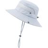 imageKids Sun Hat Fishing Hats for Boys Girls UPF 50 Wide Brim Bucket Hats for Kids Hiking Safari HatLight Grey