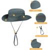 imageKids Sun Hat Fishing Hats for Boys Girls UPF 50 Wide Brim Bucket Hats for Kids Hiking Safari HatSky Blue